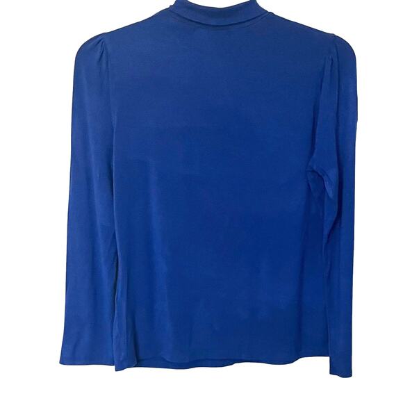 AUGUST SILK OPTIONS LONG SLEEVE TURTLENECK TOP, WOMENS, XL, NAVY BLUE - Picture 5 of 12